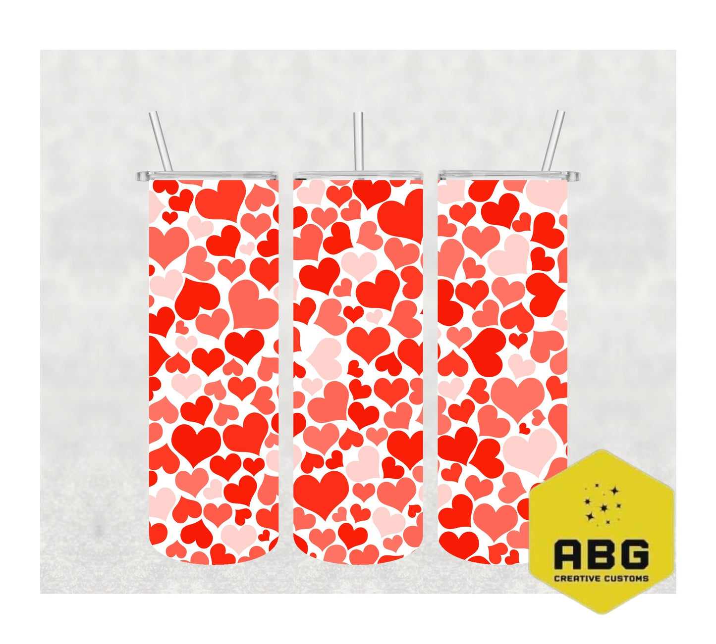 Hearts  - 20oz Tumbler Wrap - Digital file only - sublimation