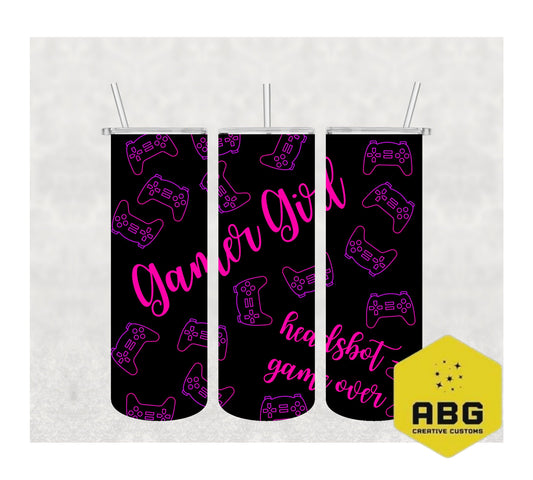 Gamer Girl - 20oz Tumbler Wrap - Digital file only - sublimation