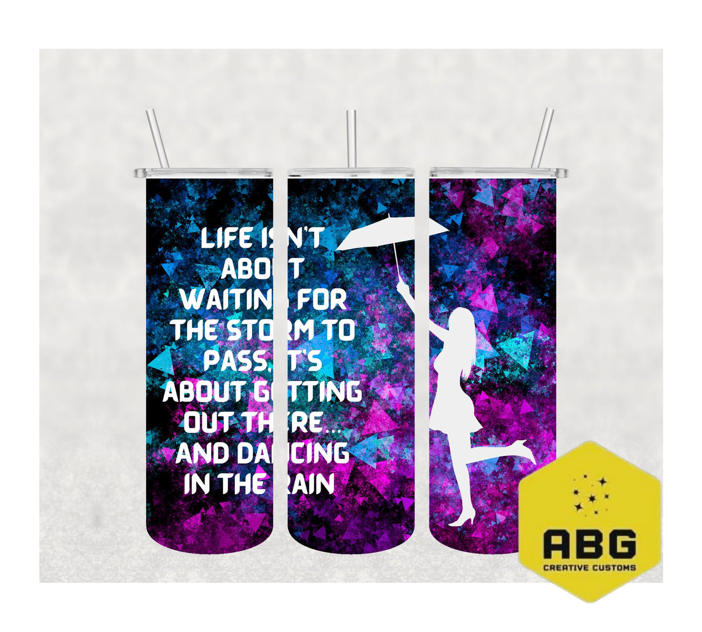 Dance In The Rain - 20oz Tumbler Wrap - Digital file only - sublimation