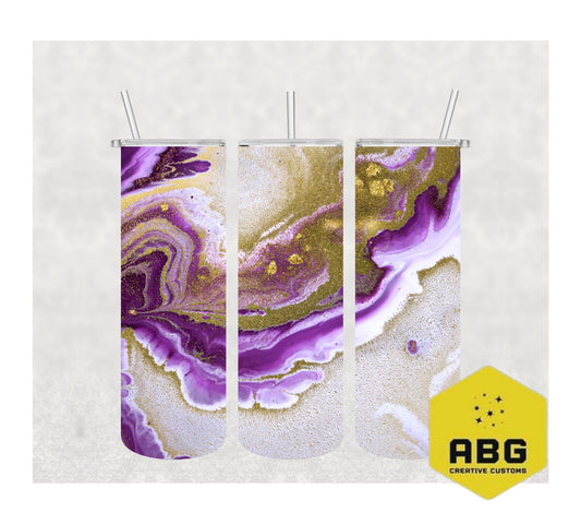 Purple and Gold Agate - 20oz Tumbler Wrap - Digital file only - sublimation