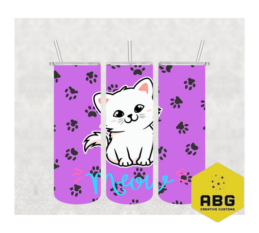 Cute Cat 1 - 20oz Tumbler Wrap - Digital file only - sublimation