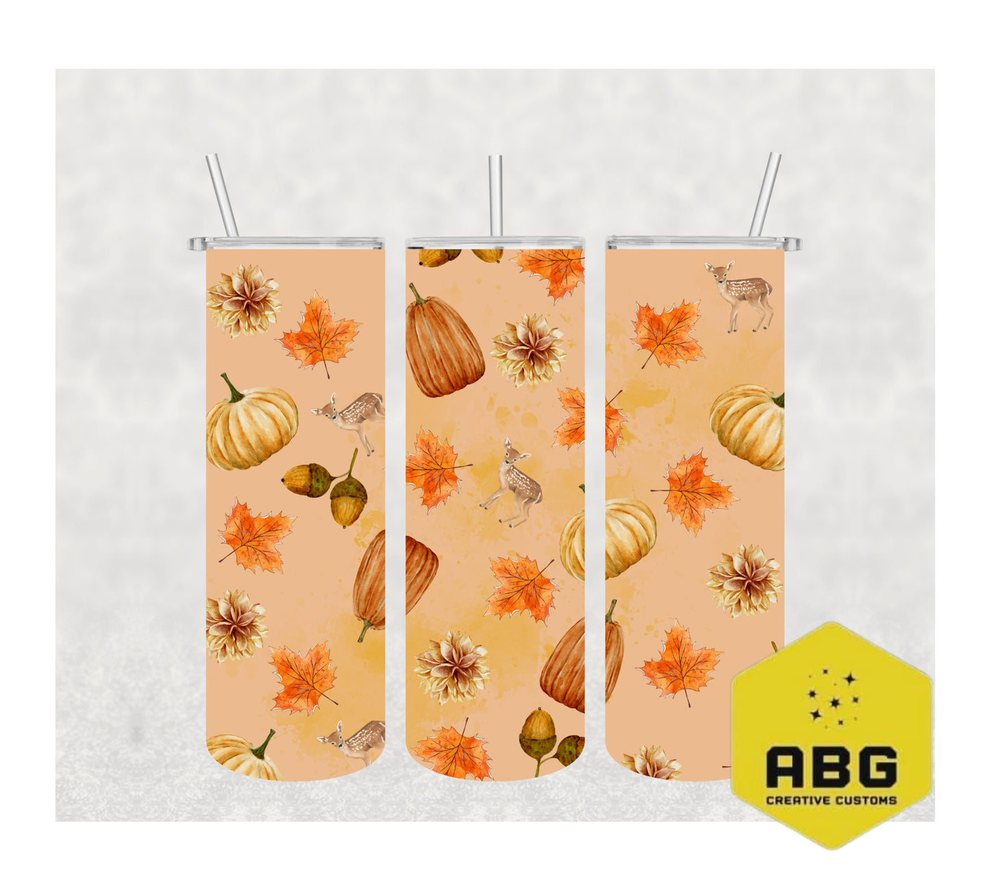 Fall Leaves & Pumpkins - 20oz Tumbler Wrap - Digital file only - sublimation