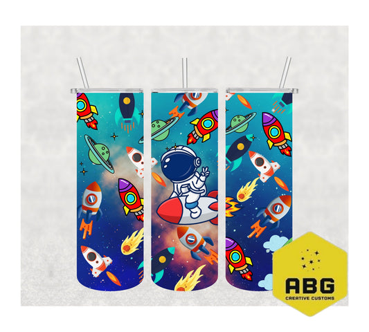 Rocketships and Astronaut - 20oz Tumbler