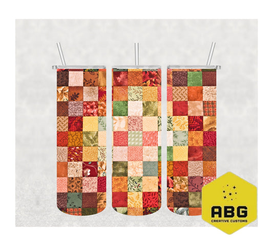 Quilt - 20oz Tumbler Wrap - Digital file only - sublimation