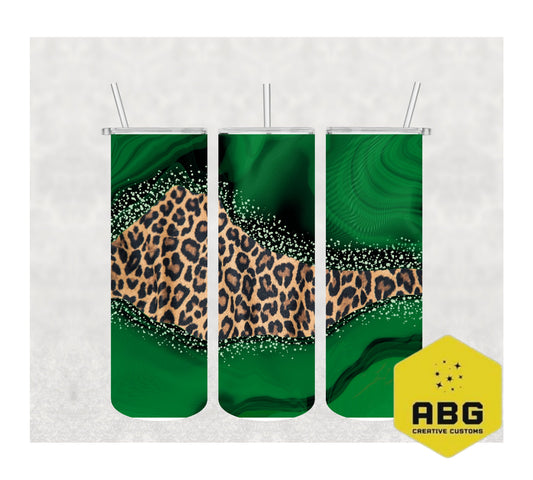Green Leopard Print - 20oz Tumbler