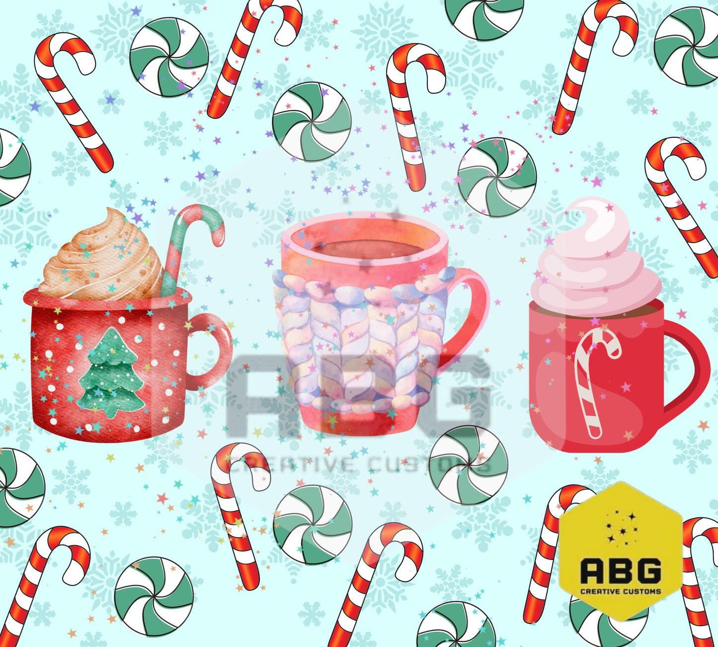 Christmas Time Coffee/Cocoa/Eggnog - 20oz Tumbler Wrap - Digital file only - sublimation