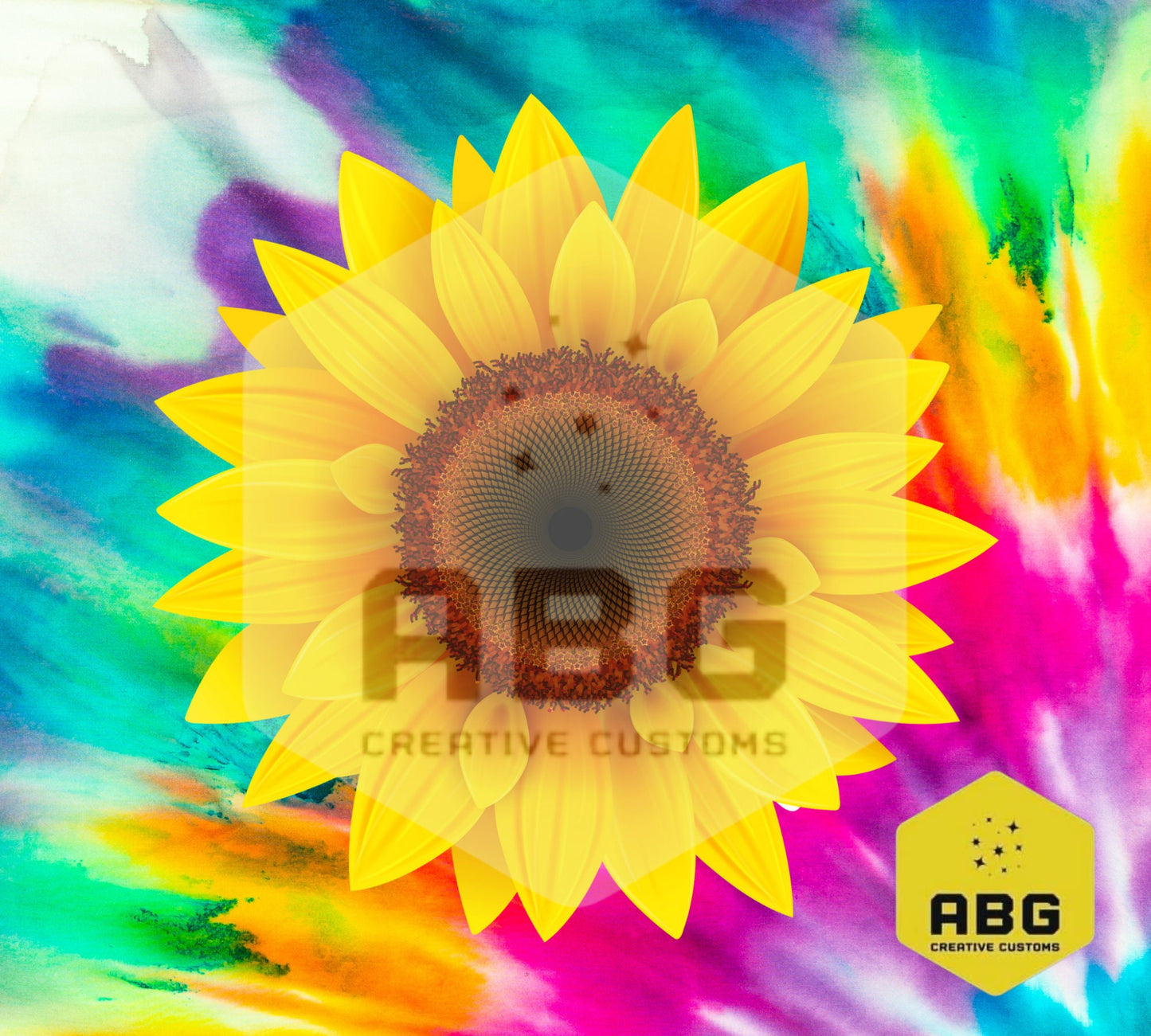 Tie Dye Sunflower - 20oz Tumbler Wrap - Digital file only - sublimation