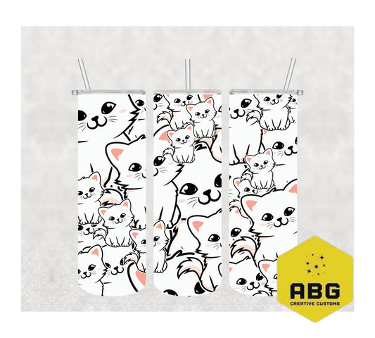 Cute Cat 2 - 20oz Tumbler Wrap - Digital file only - sublimation