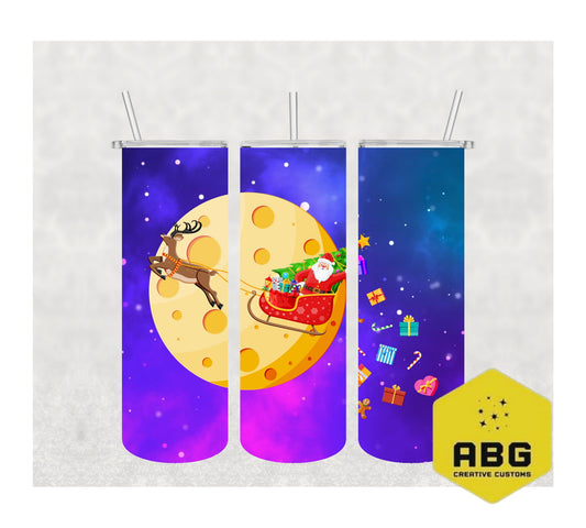 Santa Flying - 20oz Tumbler Wrap - Digital file only - sublimation