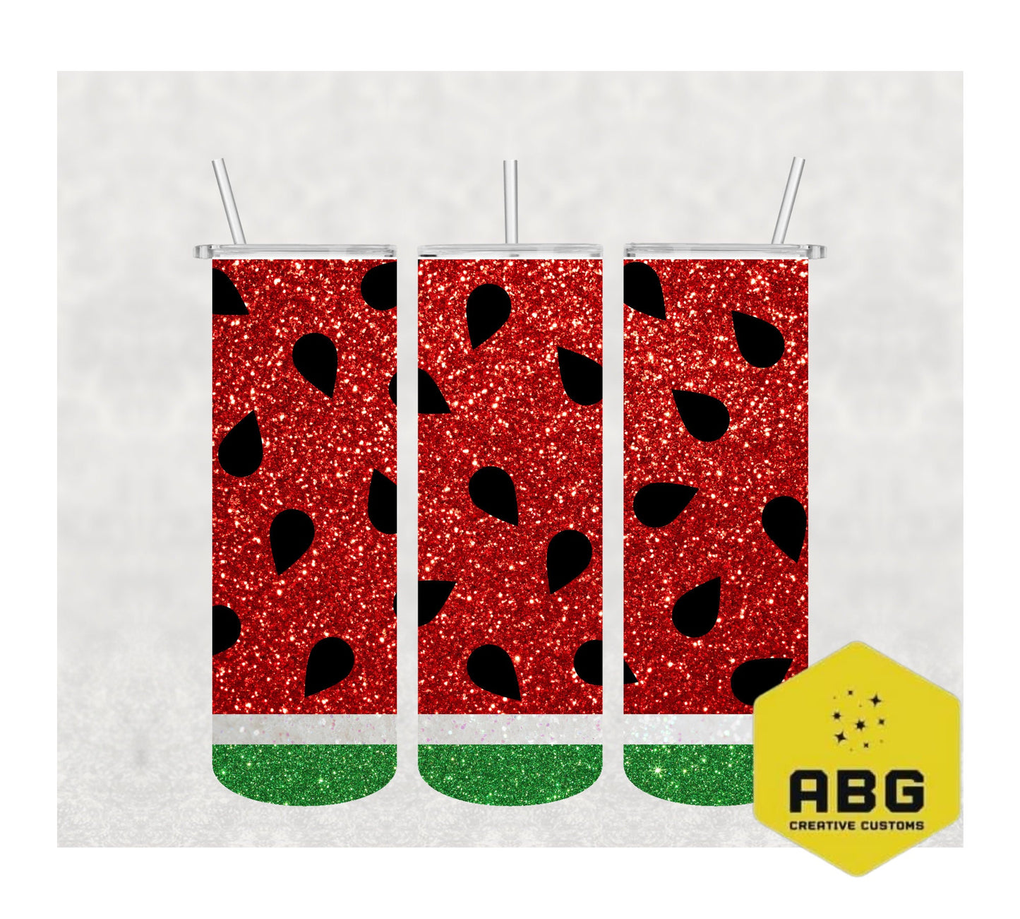 Red Glitter Watermelon - 20oz Tumbler Wrap - Digital file only - sublimation