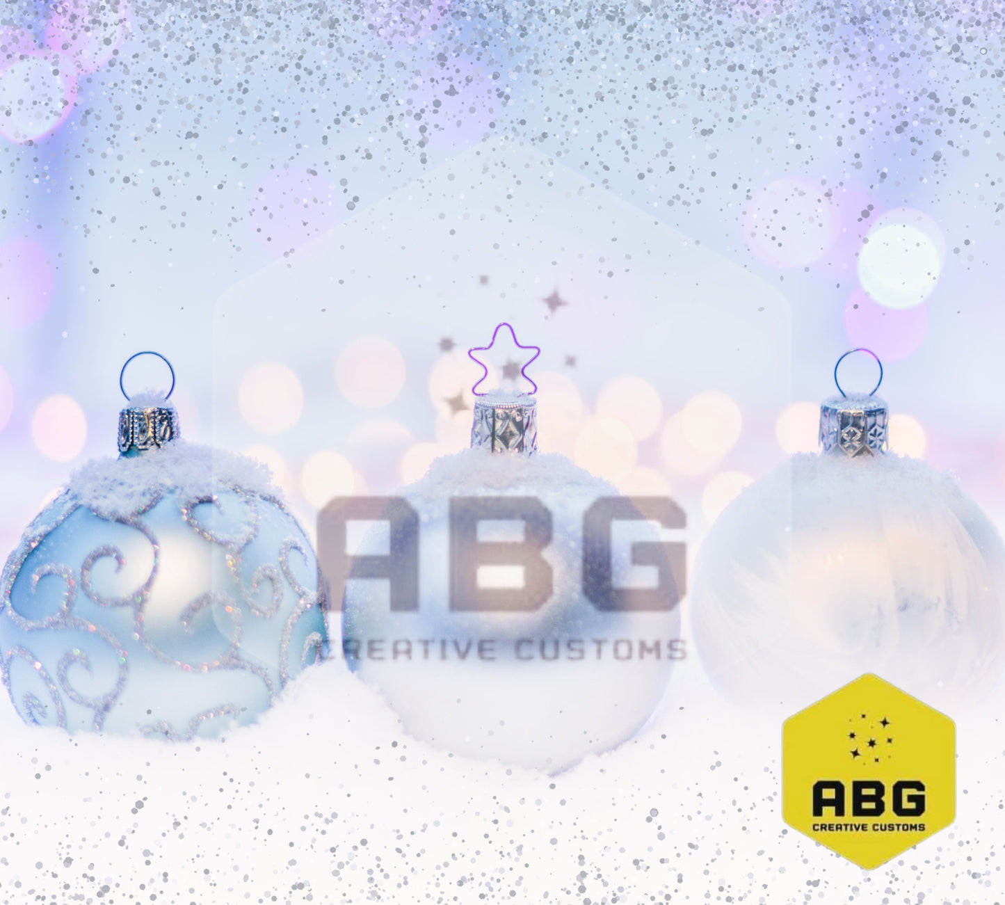 White Christmas Baubles - 20oz Tumbler Wrap - Digital file only - sublimation