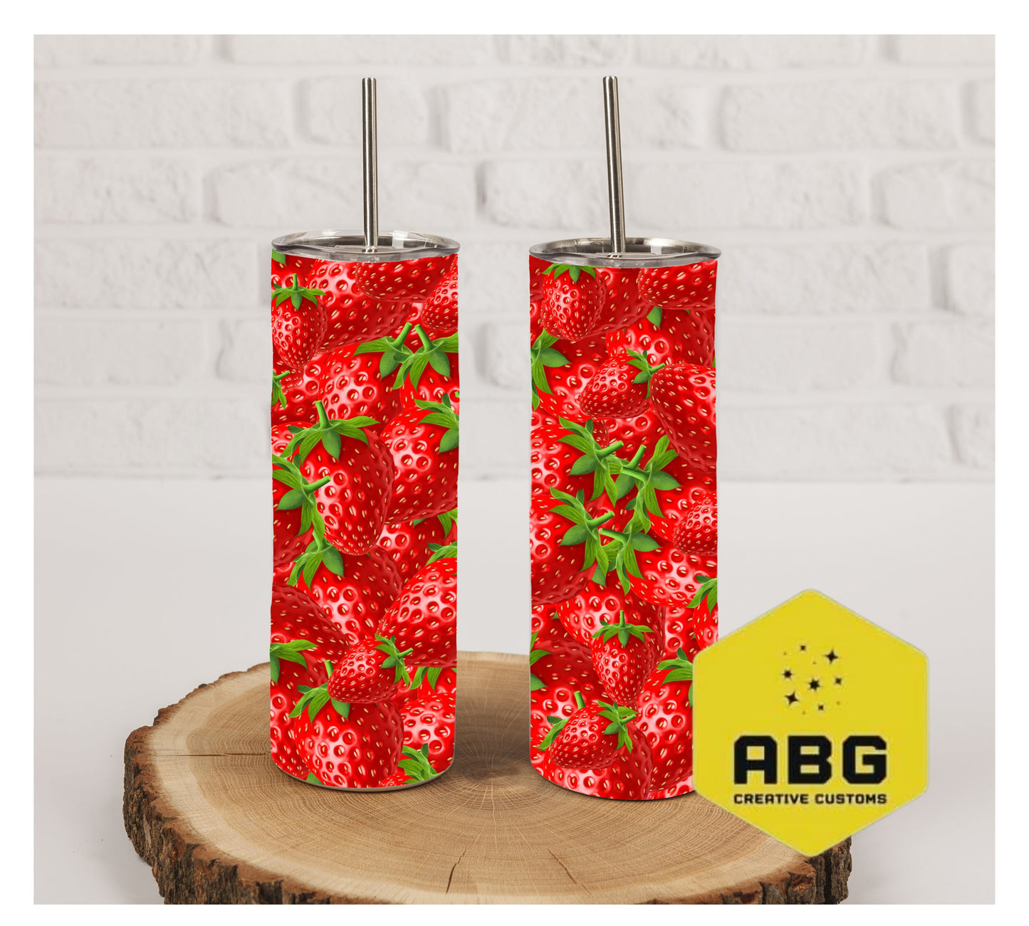 Strawberries- 20oz Tumbler Wrap - Digital file only - sublimation