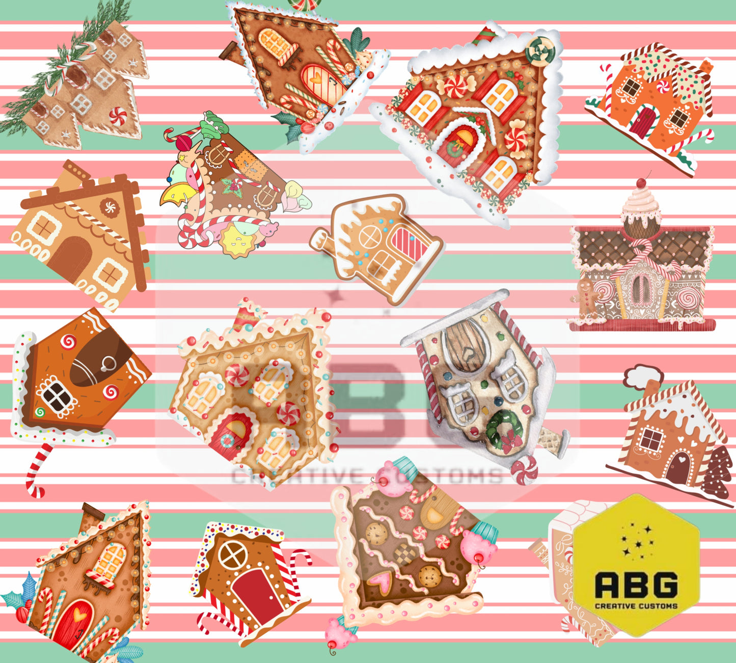 Gingerbread House 1 - 20oz Tumbler Wrap - Digital file only - sublimation