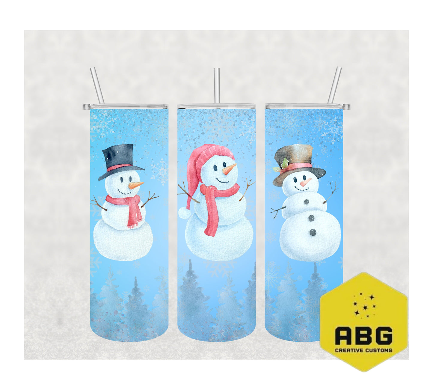 Snowman - 20oz Tumbler Wrap - Digital file only - sublimation