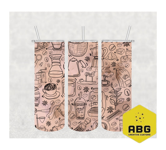 Coffee 1 - 20oz Tumbler Wrap - Digital file only - sublimation