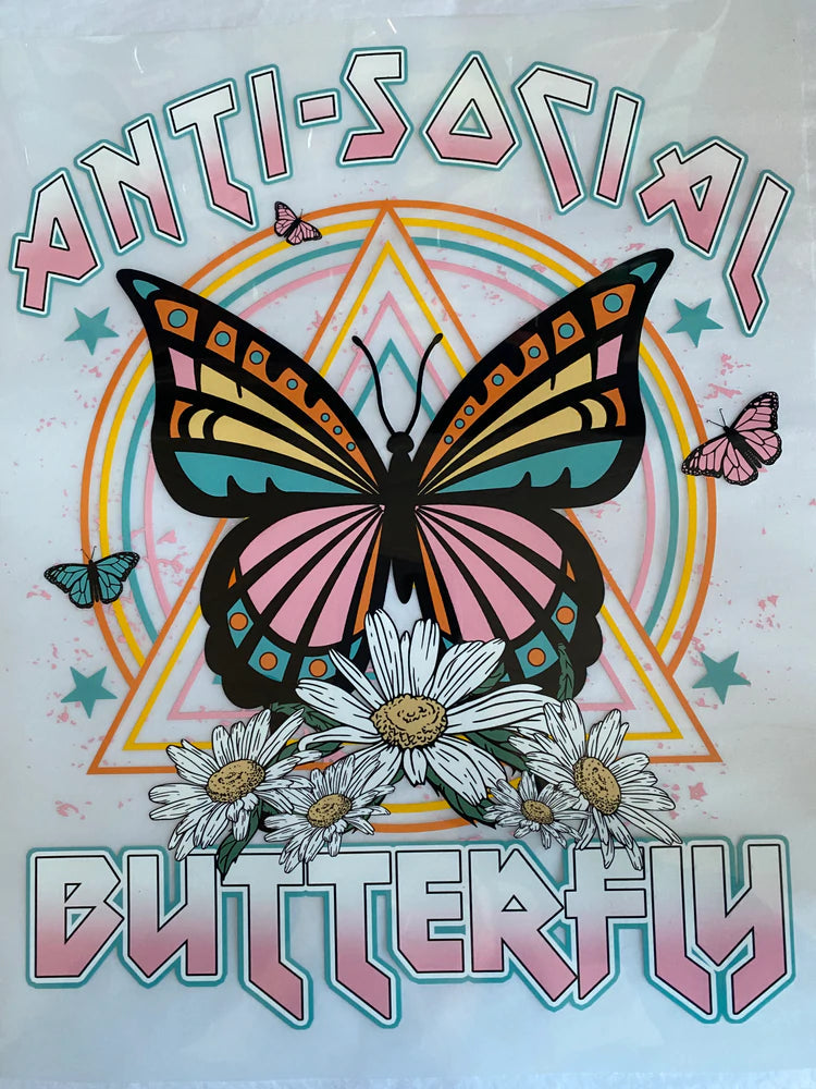 Anti Social Butterfly t-shirt Womens