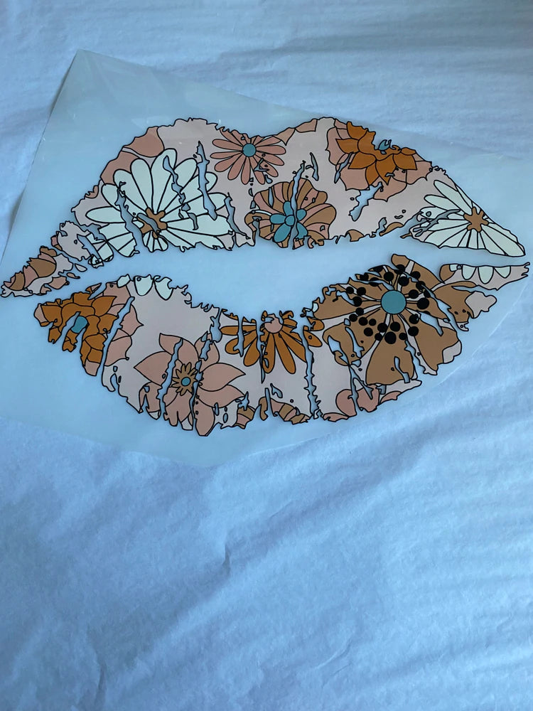 Floral Lips t-shirt Womens