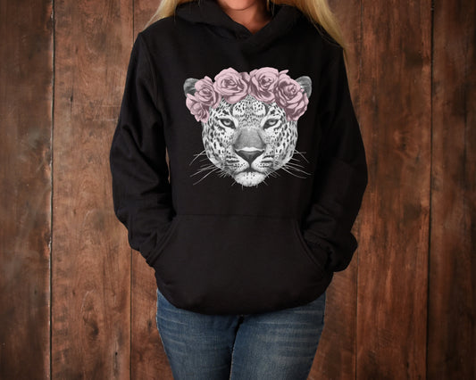 Leopard Flower Crown Sweatshirt Kids
